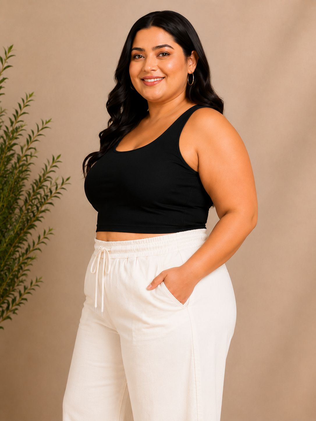 Plus Size White Denim Cargo Pants β Curvisha