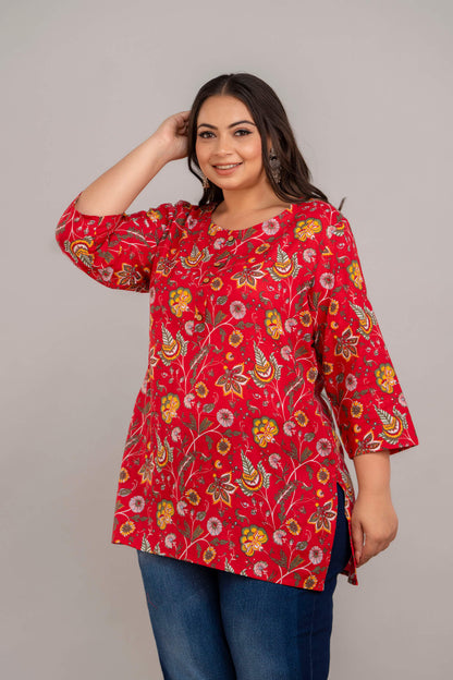 Fat Size Rayon Kurti Tunic with Wooden Buttons – Curvisha Plus Size Fashion
