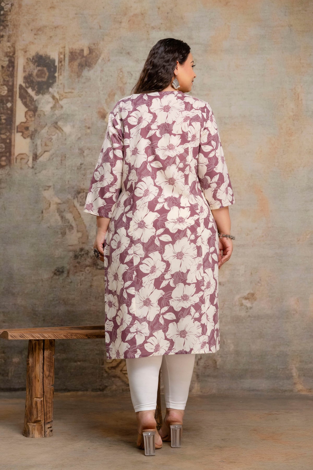 Plus size cotton kurti back view, everyday big size kurti for women