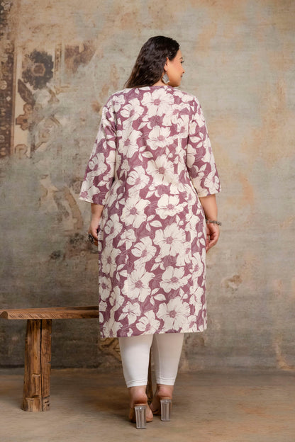 Plus size cotton kurti back view, everyday big size kurti for women