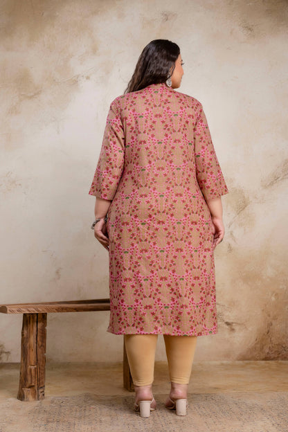 Plus size cotton kurti back view, everyday big size kurti for curvy women