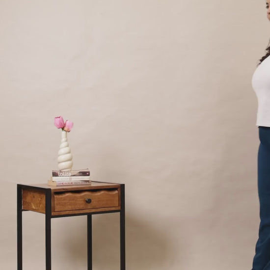 Curvisha navy blue ribbed lounge pants designed for plus-size comfort, featuring a breathable fit and stylish ribbed detailing.