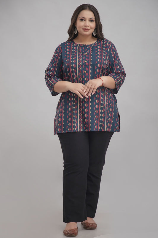Plus Size Dark Green Rayon Short Kurti Tunic – Curvisha